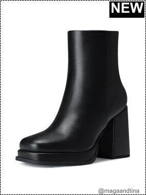 Women's Chunky Heel Ankle Boots PU Leather Dress Booties